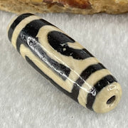 Natural Powerful Tibetan Old Oily Agate Double Du Mu Dzi Bead Heavenly Master (Tian Zhu) 9.15g 37.2 by 12.4mm - Huangs Jadeite and Jewelry Pte Ltd