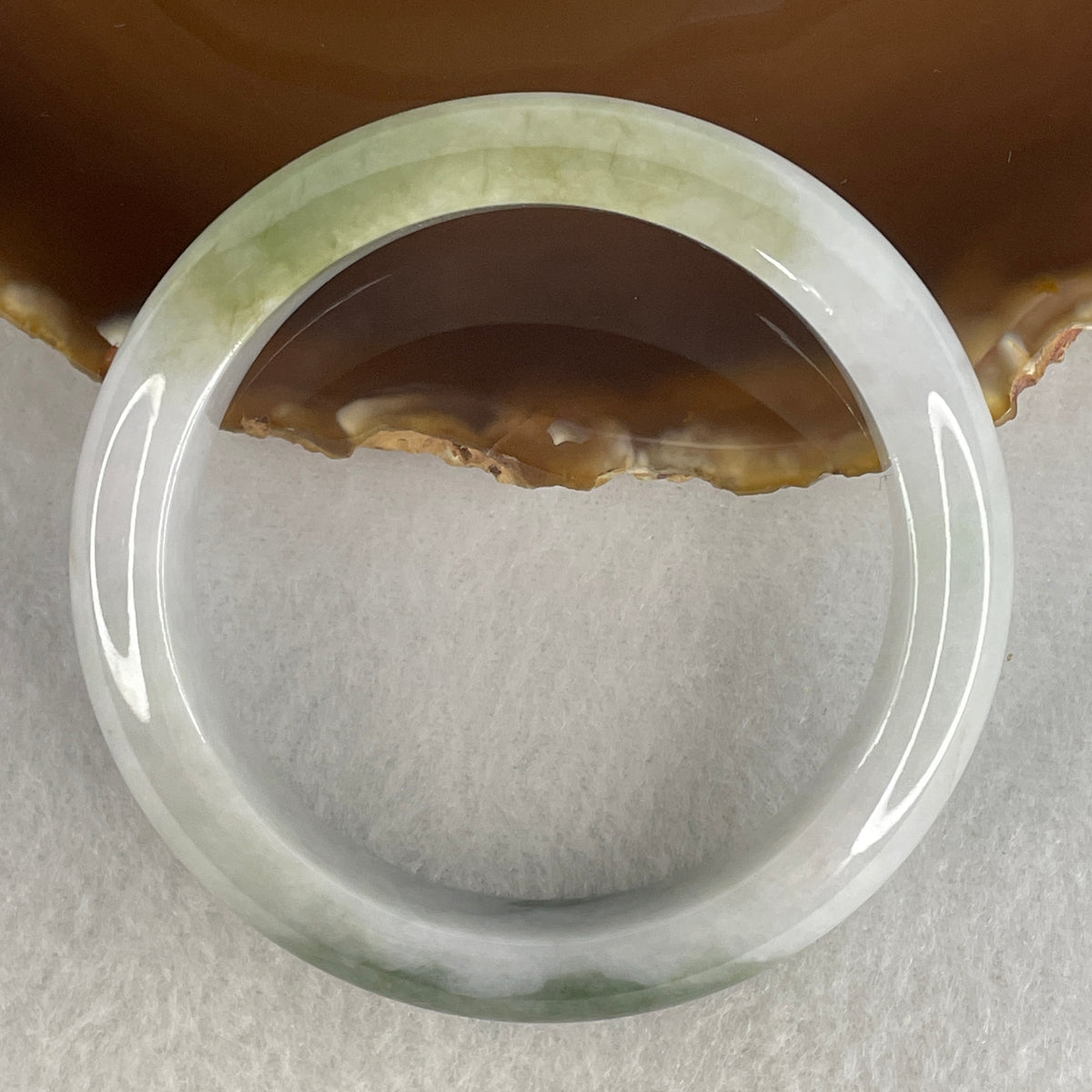 Natural Type A Lavender, Blueish-Green & Light Yellow Piao Hua Jadeite Bangle | (55.28g | 53.1mm Inner Diameter | 13.2mm x 8.6mm | Slight Internal Line | Synergy, Three-Star Abundance Catalyst & Feng Shui Harmony Anchor)