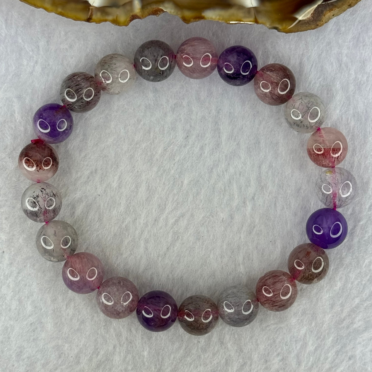 Natural Super 7 Beads Bracelet 22.55g 16cm 9.3mm 21 Beads - Huangs Jadeite and Jewelry Pte Ltd