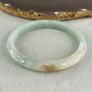 Type A Light Green with Brown Patches Jadeite Bangle 34.69g Inner Diameter 59.7mm 9.3 by 6.9mm (Very Slight Internal Lines) - Huangs Jadeite and Jewelry Pte Ltd