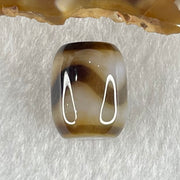 Natural Powerful Tibetan Old Oily Dark and Light Brown Agate Tiger Tooth Daluo Dzi Bead Heavenly Master (Tian Zhu) 2.84g 13.6 by 11.0mm - Huangs Jadeite and Jewelry Pte Ltd