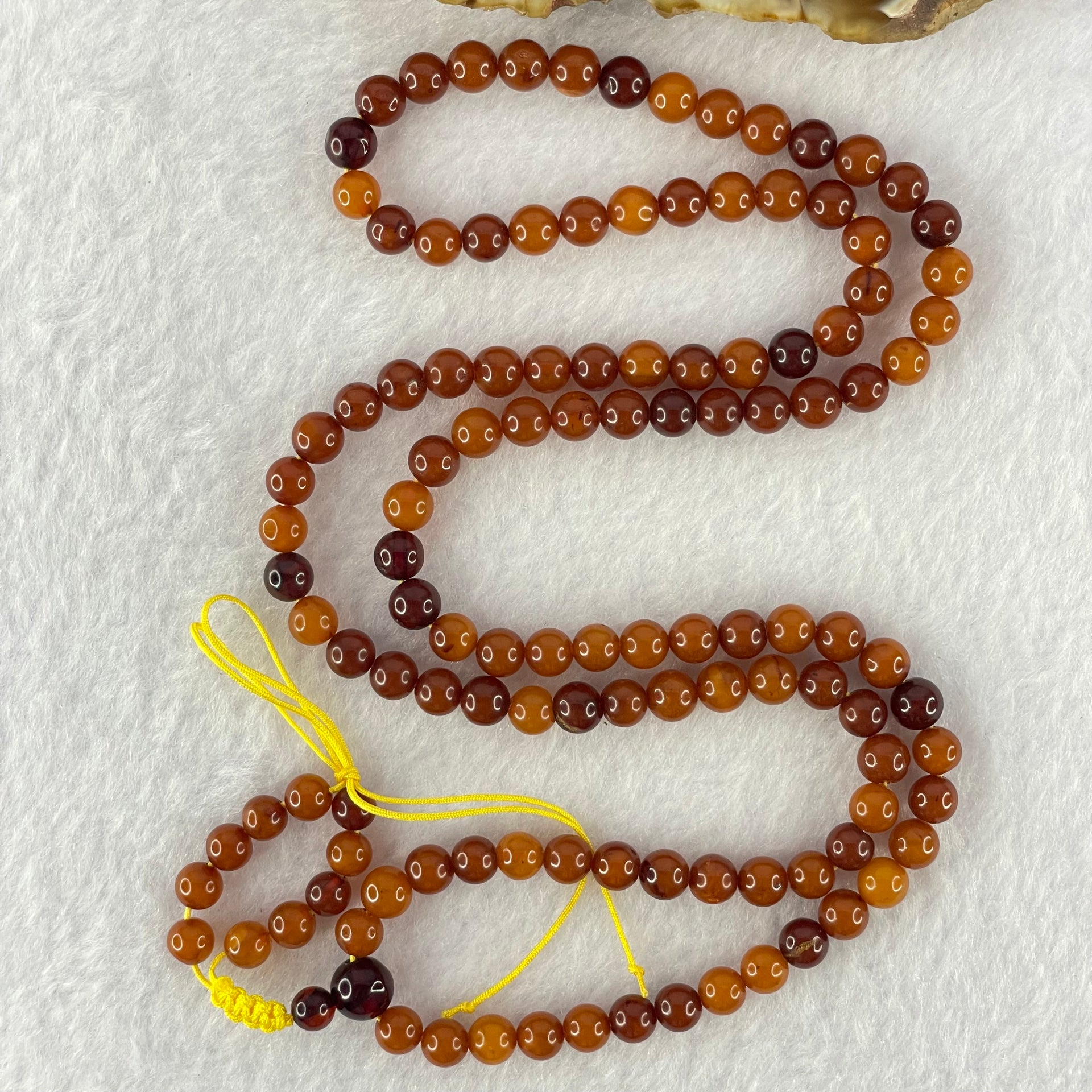 Natural Mixed Color Amber Beads Necklaces 12.45g 60cm 7.1mm 1 bead 5.7mm 111 Beads - Huangs Jadeite and Jewelry Pte Ltd