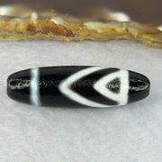 Natural Powerful Tibetan Old Oily Agate 1 Eye With Mountain Support Dzi Bead Heavenly Master (Tian Zhu) 一眼靠天珠 7.25g 37.6 by 11.6mm - Huangs Jadeite and Jewelry Pte Ltd