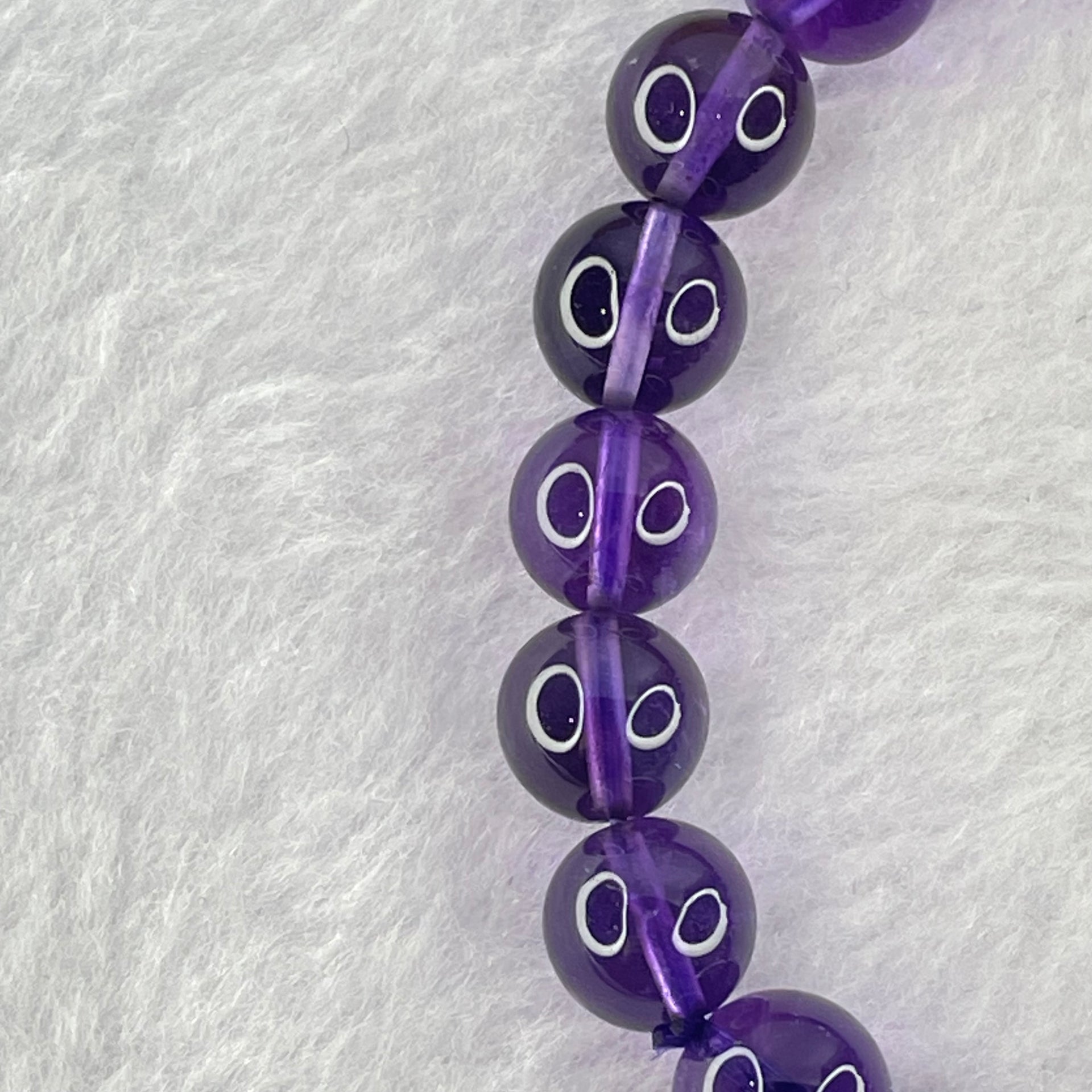 Very Good Grade Natural Amethyst Bracelet 24.96.g 16cm 9.5mm 20 Beads - Huangs Jadeite and Jewelry Pte Ltd