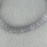 Type A Semi Icy Light Lavender Jadeite Beads Bracelet 16.63g 14.5cm 6.5cm 42 Beads - Huangs Jadeite and Jewelry Pte Ltd