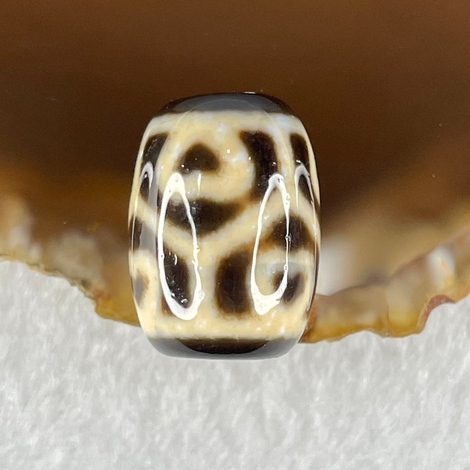 Natural Powerful Tibetan Old Oily Agate 6 Hearts Tortoise Shell Dzi Bead Heavenly Master (Tian Zhu) 六心龟壳天珠 5.01g 18.1 by 13.1mm - Huangs Jadeite and Jewelry Pte Ltd