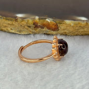 Good Grade Natural Auralite 23 in S925 Silver Rose Gold Color Ring (Adjustable Ring) 1.98g 8.3 by 4.5mm - Huangs Jadeite and Jewelry Pte Ltd