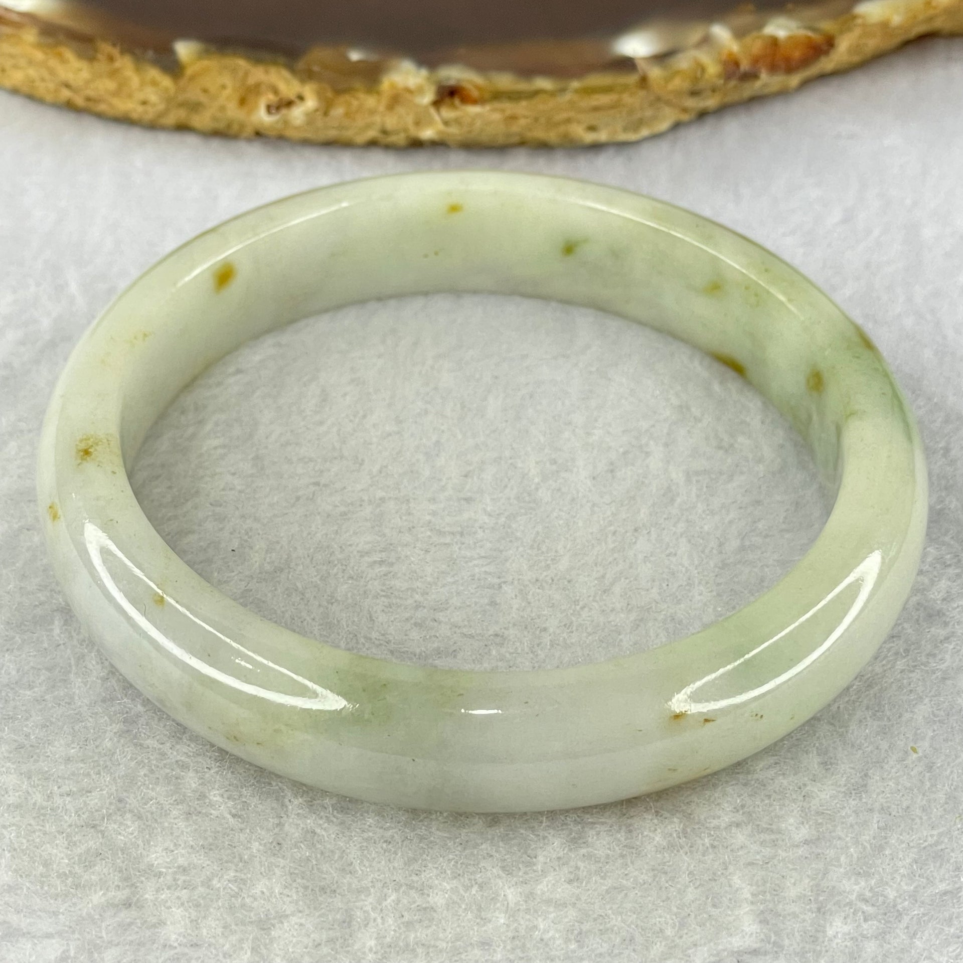 Type A Lavender and Green with Brown Patches Jadeite Bangle Internal Diameter 58.2mm 48.01g 12.3 by 7.6mm (Very Slight Internal Lines) - Huangs Jadeite and Jewelry Pte Ltd