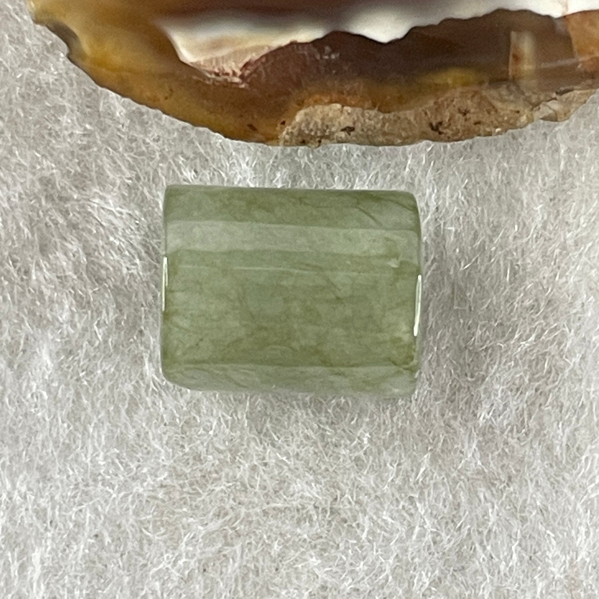 Natural Type A Brownish Green & Green Jadeite Lu Lu Tong Charm Pendant | Cylinder Smooth Fortune & Career (2.57g | 11.7 x 9.6mm | External Rough) - Huangs Jadeite and Jewelry Pte Ltd
