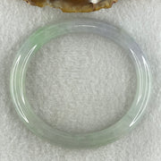 Type A Natural Light Green with Lavender Jadeite Oval Bangle 35.99g Inner Diameter 53.9mm 8.2 by 7.7mm (Very Very Slight Internal Line) - Huangs Jadeite and Jewelry Pte Ltd