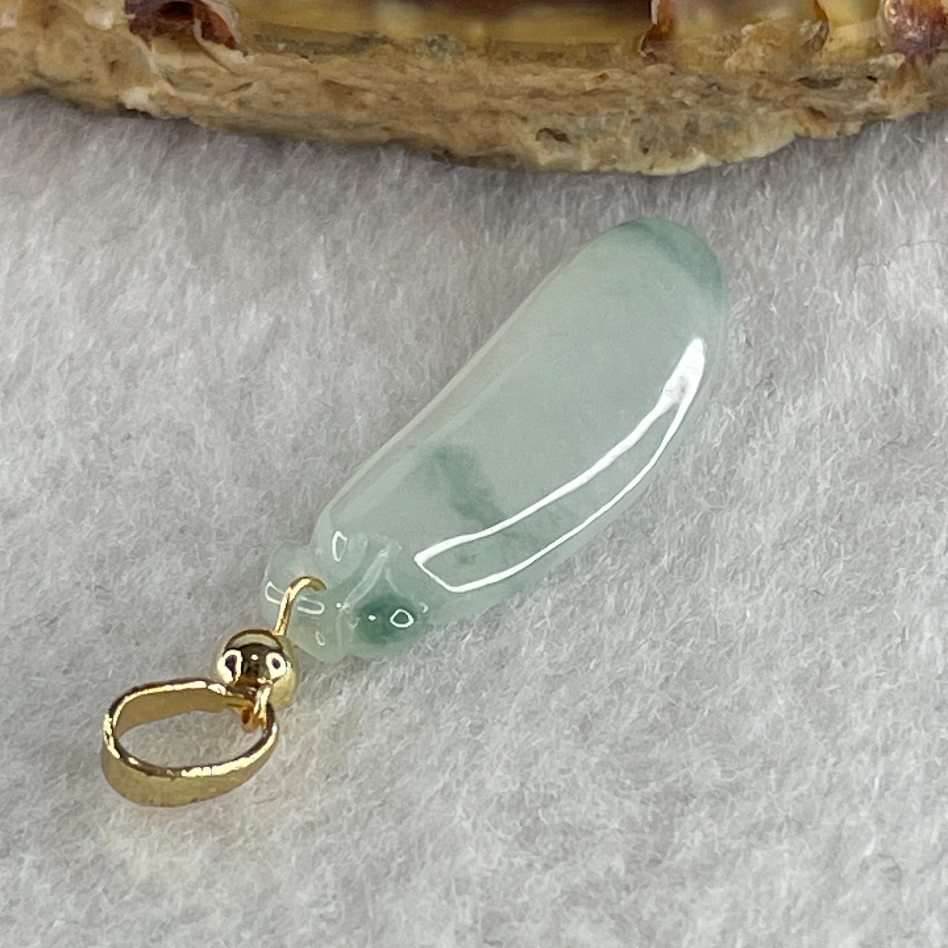 Type A Semi Icy Faint Lavender with Green Patches Jadeite Ruyi Pendant 1.49g 24.2 by 8.5 by 3.5mm - Huangs Jadeite and Jewelry Pte Ltd