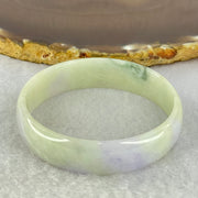 Type A Lavender and Green Jadeite Bangle Internal Diameter 52.0mm 24.79g 13.4 by 4.1mm (External Rough) - Huangs Jadeite and Jewelry Pte Ltd