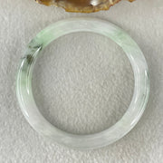 Type A Light Green with Blueish Green piao Hua Floral Jadeite Bangle 37.84g Inner Diameter 57.7mm 8.6 by 9.0mm (Internal Lines) - Huangs Jadeite and Jewelry Pte Ltd