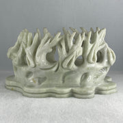 Natural White with Green Spots Serpentine Nest Display 2,027.2g 215.0 b 100.0 by 112.0mm - Huangs Jadeite and Jewelry Pte Ltd