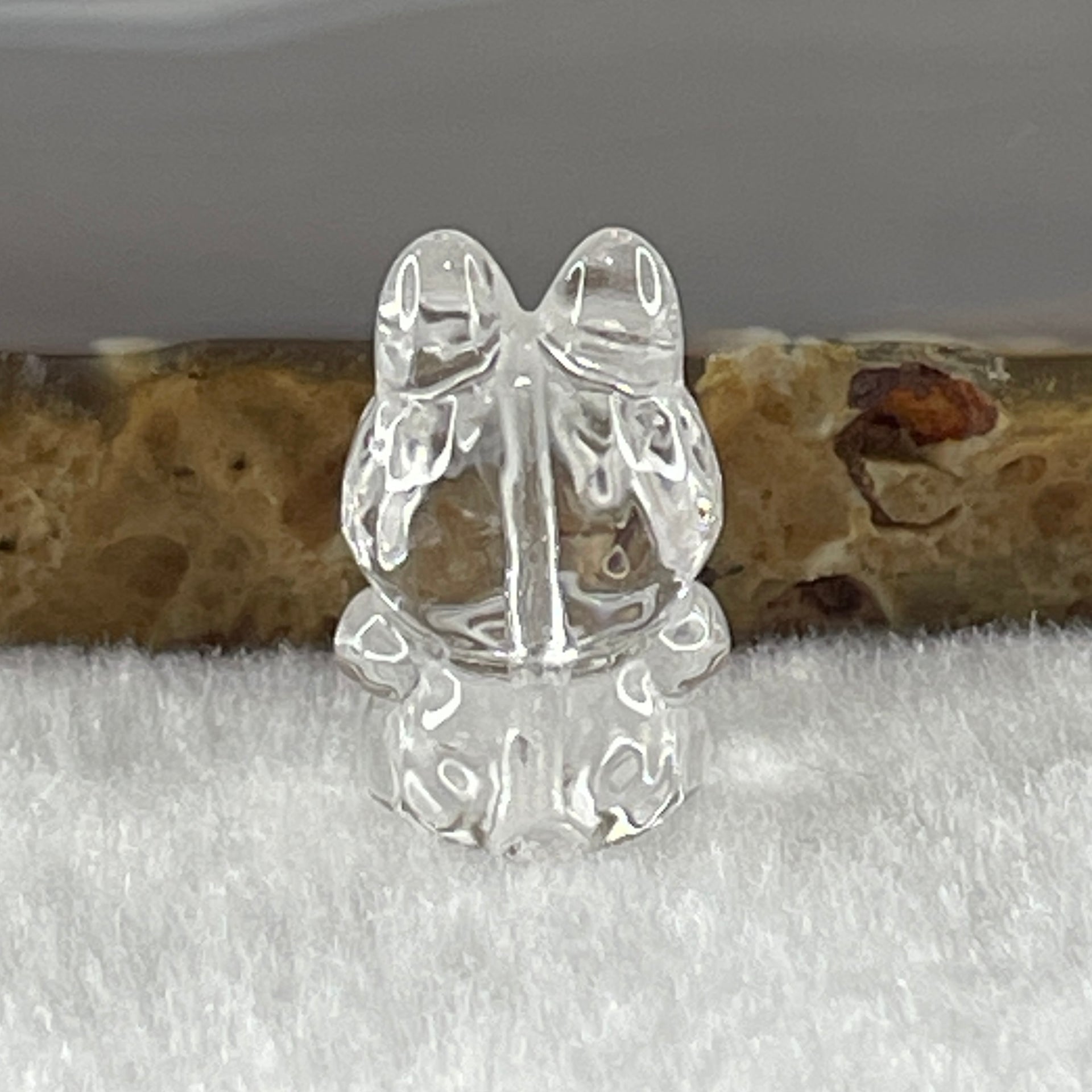 Natural Clear Quartz Labubu Charm Display 3.53g 19.4 by 12.1 by 11.0mm - Huangs Jadeite and Jewelry Pte Ltd