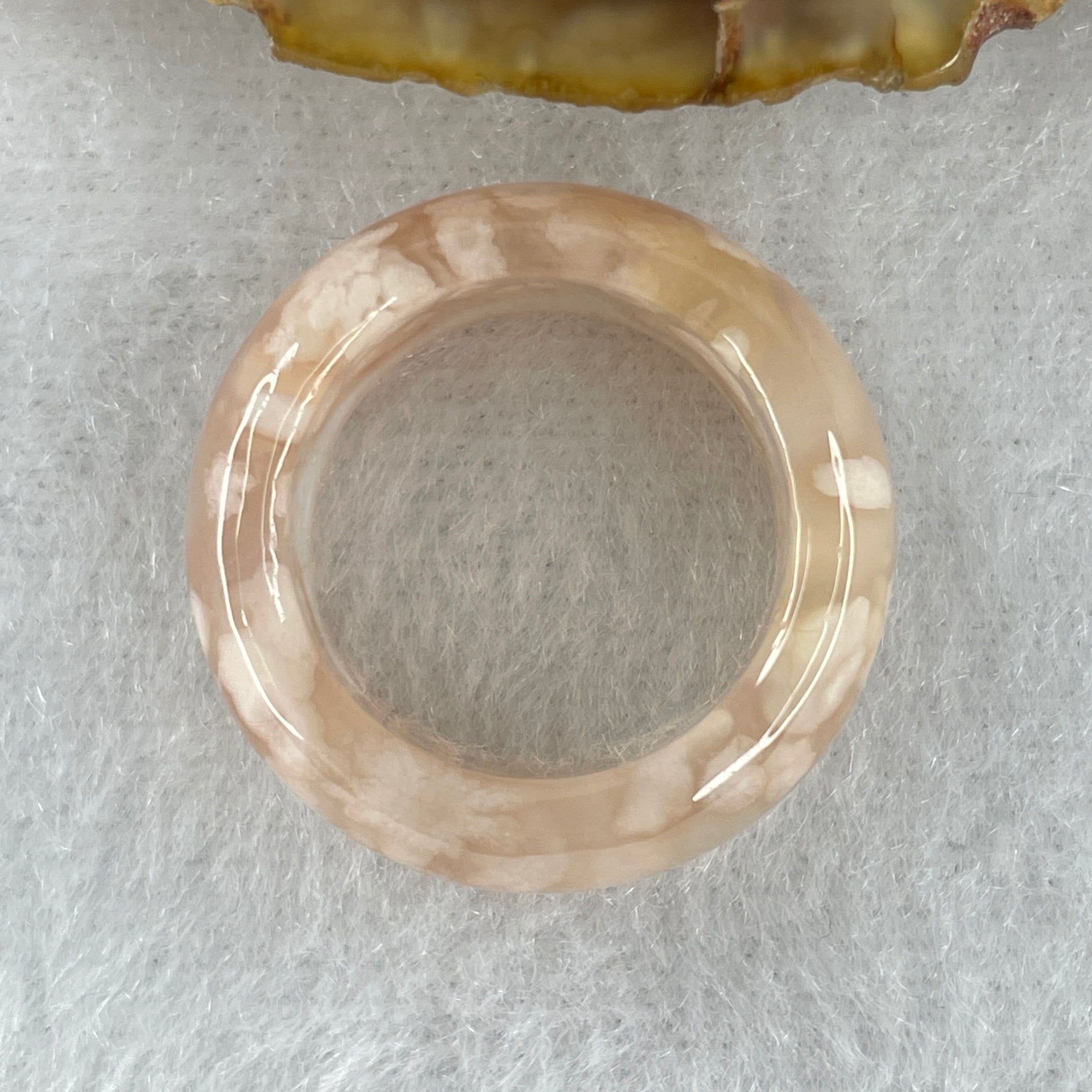 Natural Pinkish Flower Agate Ring 5.16g 9.5 by 4.0mm US 6.8 HK 15 - Huangs Jadeite and Jewelry Pte Ltd