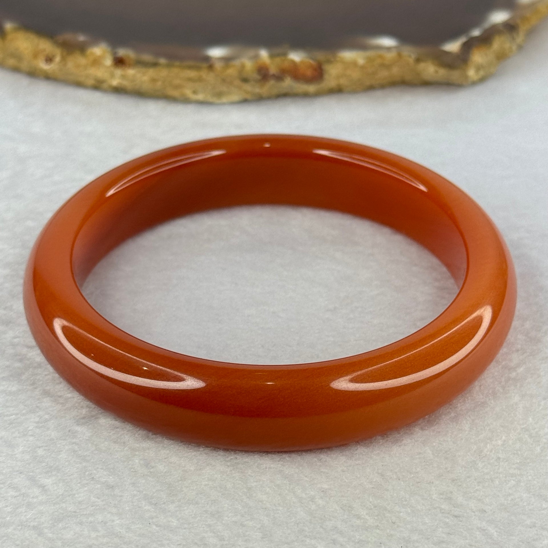 Red Quartzite Jade Bangle 天山玉手镯 Internal Diameter 60.5mm 52.10g 13.5 by 8.5mm - Huangs Jadeite and Jewelry Pte Ltd