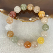 Above Average Grade Natural Muti Colour Rabbit Hair Rutilated Quartz Beads Bracelet 46.75g 18cm 12.7mm 17 Beads - Huangs Jadeite and Jewelry Pte Ltd