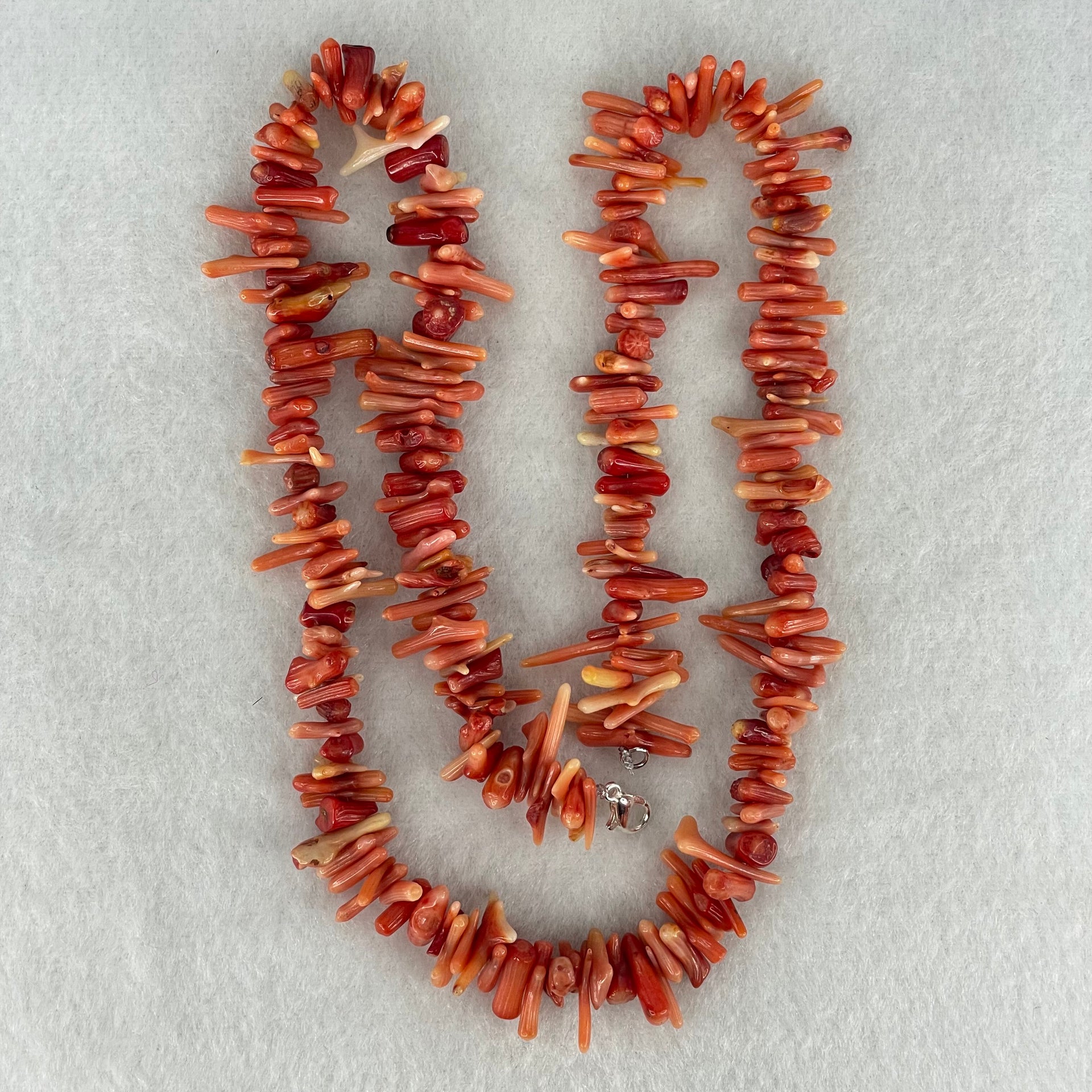 Natural Red Coral Fragments Necklace Approximately 220pcs 33.42g - Huangs Jadeite and Jewelry Pte Ltd