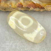 Natural Powerful Tibetan Old Oily Agate 3 Eyes Dzi Bead Heavenly Master (Tian Zhu) 三眼天诛 2.82g 19.6 by 10.1mm - Huangs Jadeite and Jewelry Pte Ltd