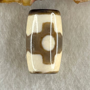 Natural Powerful Tibetan Old Oily Agate 3 Eyes Dzi Bead Heavenly Master (Tian Zhu) 三眼天诛 3.66g 18.7 by 10.7mm - Huangs Jadeite and Jewelry Pte Ltd