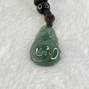 Type A Blueish Green Jadeite Dragon Ruyi Pendent 6.46g 25.1 by 16.2 by 7.2mm - Huangs Jadeite and Jewelry Pte Ltd