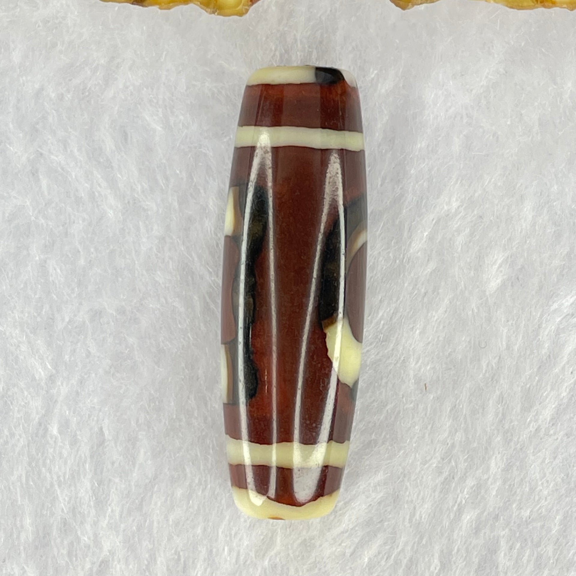 Natural Powerful Tibetan Old Oily Agate Sky Door Serenity 1 Eye Dzi Bead Heavenly Master (Tian Zhu) 一眼天诛 8.83g 37.6 by 12.0mm - Huangs Jadeite and Jewelry Pte Ltd