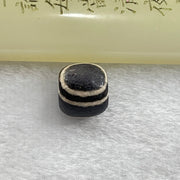Tibetan Old 4 Lines Round Agate Dzi Bead 3.92g 14.0 by 13.9mm - Huangs Jadeite and Jewelry Pte Ltd