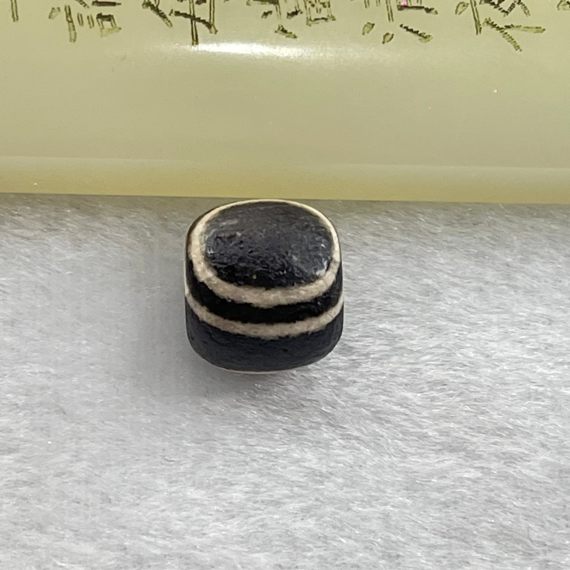 Tibetan Old 4 Lines Round Agate Dzi Bead 3.92g 14.0 by 13.9mm - Huangs Jadeite and Jewelry Pte Ltd