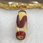 Natural Powerful Tibetan Old Oily Red Yellowish White Agate Tiger Tooth Daluo Dzi Bead Heavenly Master (Tian Zhu) 虎牙天珠 10.43g 38.4 by 13.0mm - Huangs Jadeite and Jewelry Pte Ltd