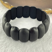 Natural Dark Matt Black Amber Beads Bracelet 天然大黑天翁琥珀手链 22.84g 24.8 by 14.4 by 6.9mm 16pcs - Huangs Jadeite and Jewelry Pte Ltd