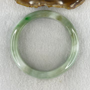 Natural Type A Jelly Light Green with Blueish Green Piao Hua Flora Jadeite Bangle 60.75g Inner Diameter 60.8mm 12.3 by 9.4mm (Very Very Slight Internal Lines) - Huangs Jadeite and Jewelry Pte Ltd