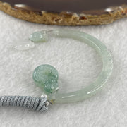 Natural Type A Semi Icy Light Green Jadeite Moon with Rabbit and Flower on Ping An Kou and Carrot Necklace 11.72g 17.2 by 13.6 by 8.6mm Ping An Kou - 56.7 by 4.4 by 5.5mm Moon - Huangs Jadeite and Jewelry Pte Ltd
