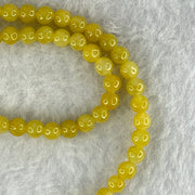 Type A Yellow Jadeite Beads Necklace 26.45g 60cm 5.2mm 124 Beads (Burned) - Huangs Jadeite and Jewelry Pte Ltd