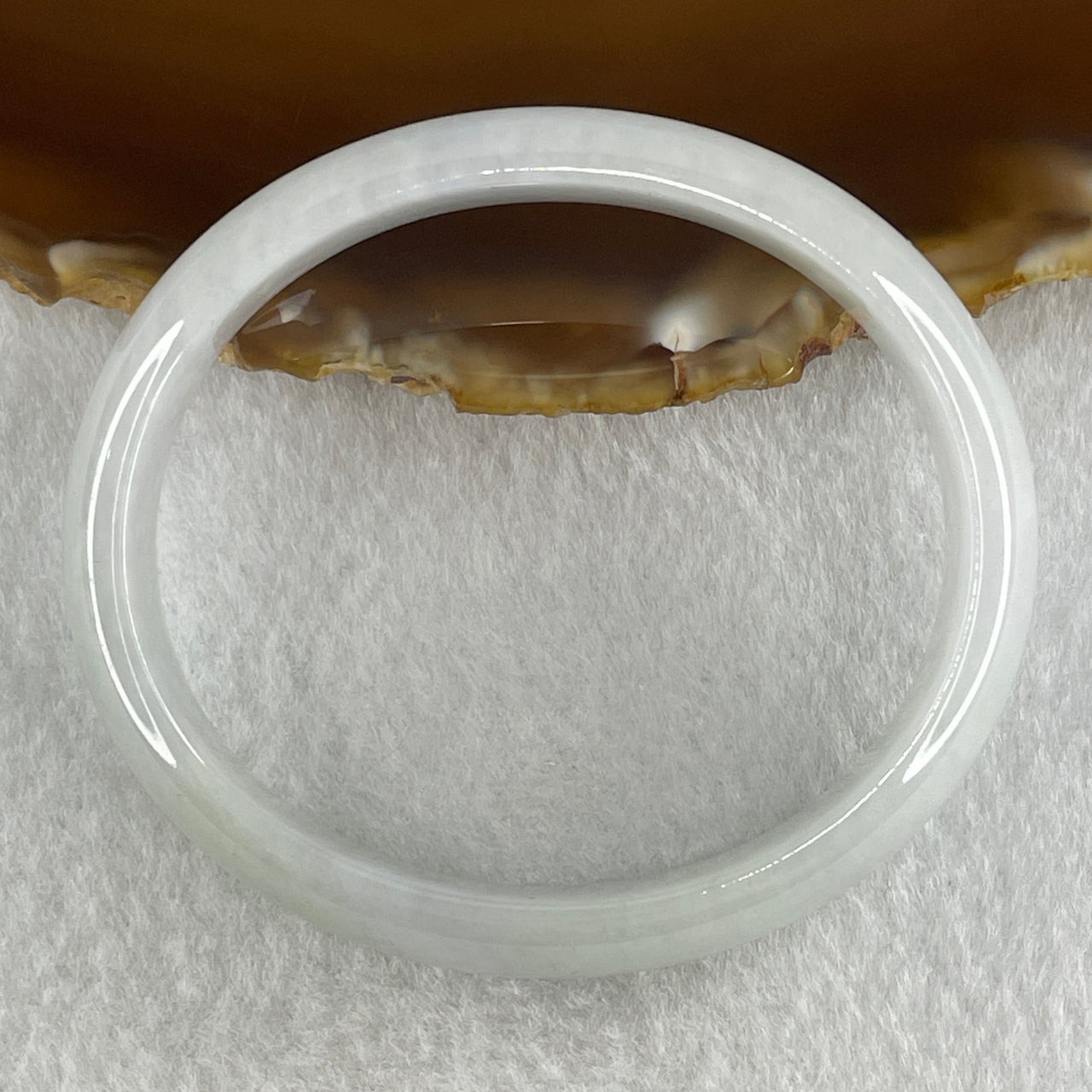 Type A Natural Light Green Light Lavender Jadeite Oval Bangle 30.23g Inner Diameter 52.9mm 12.1 by 5.7mm (Close to Perfect) - Huangs Jadeite and Jewelry Pte Ltd