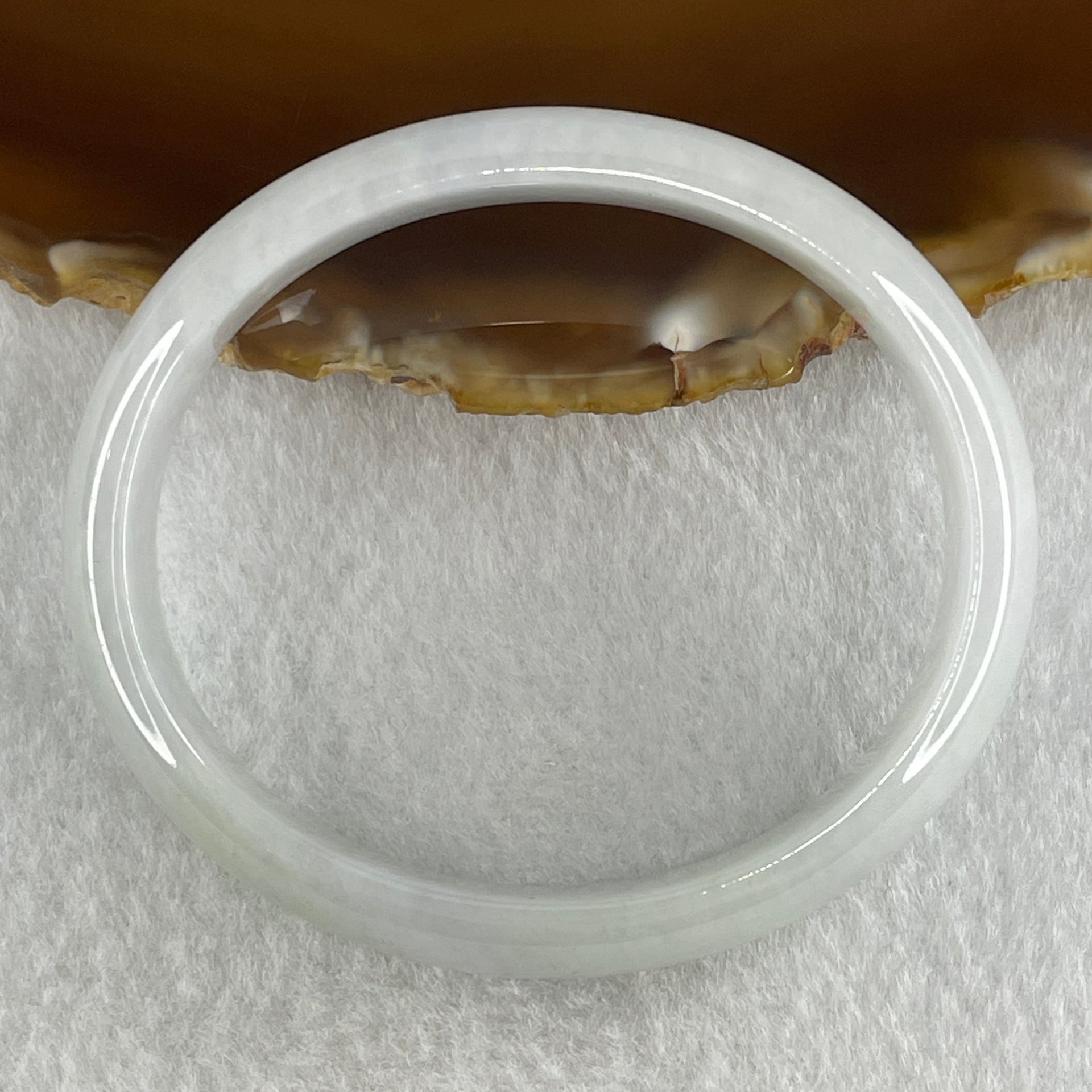 Type A Natural Light Green Light Lavender Jadeite Oval Bangle 30.23g Inner Diameter 52.9mm 12.1 by 5.7mm (Close to Perfect) - Huangs Jadeite and Jewelry Pte Ltd