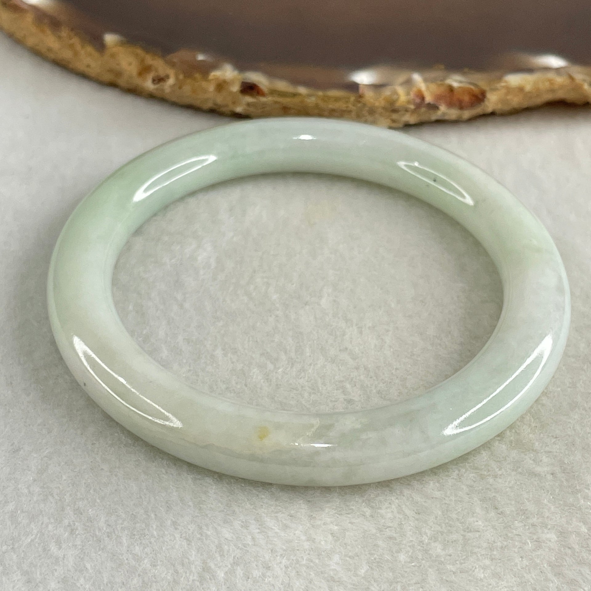 Type A Light Green Jadeite Bangle Internal Diameter 55.3mm 41.257g 8.5 by 8.9mm (External Line) - Huangs Jadeite and Jewelry Pte Ltd