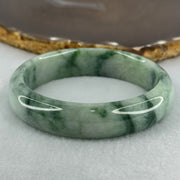 Type A Light Green with Dark Green Piao and Brown Patch Jadeite Bangle Internal Diameter 58.7mm 65.92g 14.9 by 8.5mm (Slight Internal Lines) - Huangs Jadeite and Jewelry Pte Ltd