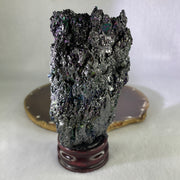 Natural-Black-Moissanite-Rough-Display-with-Wooden-Stand-363.38g-66.5-by-52.2-by-141.5mm