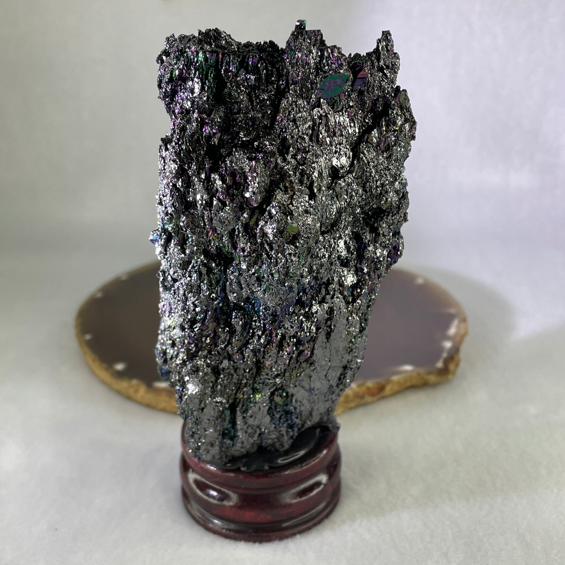 Natural-Black-Moissanite-Rough-Display-with-Wooden-Stand-363.38g-66.5-by-52.2-by-141.5mm