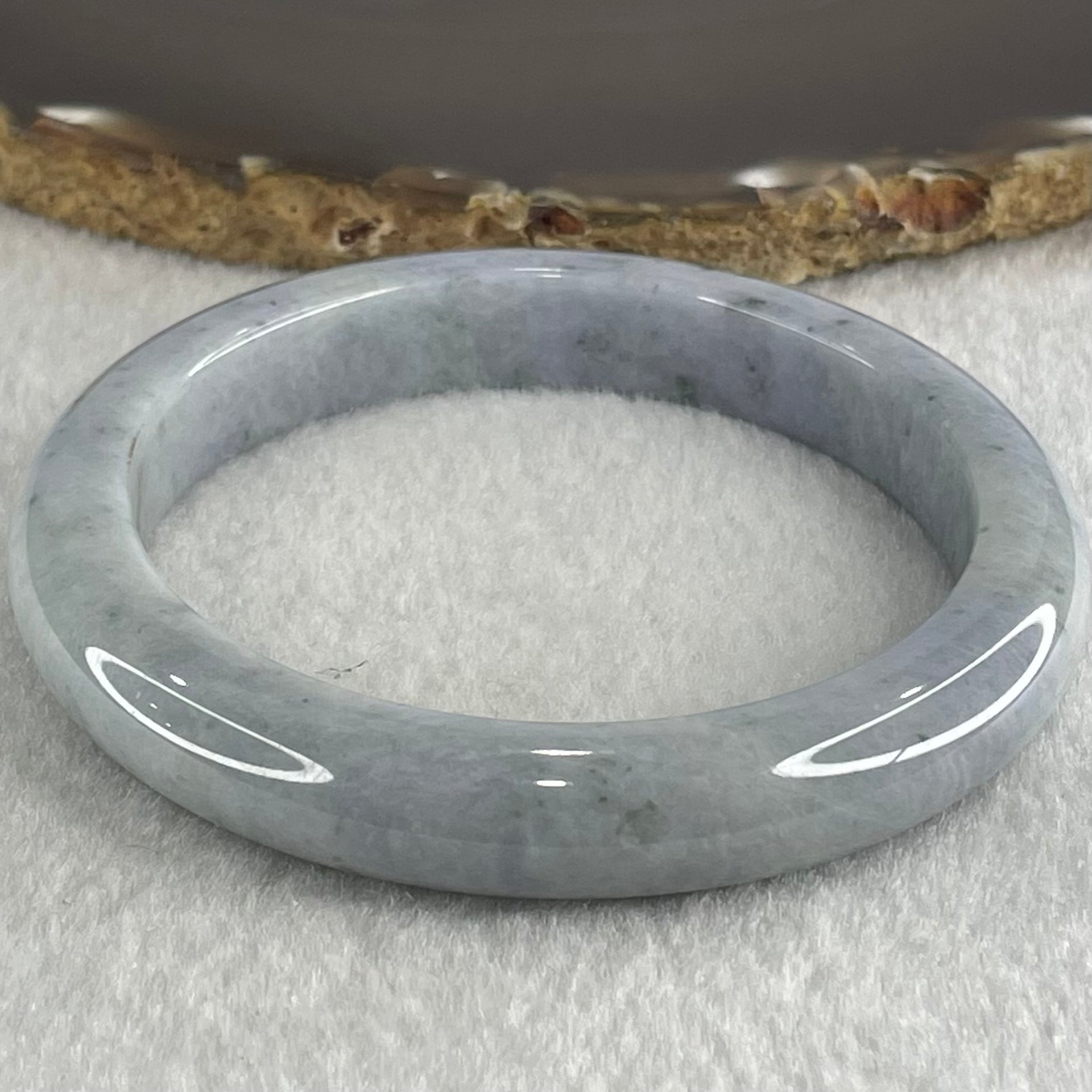Type A Deep Lavender Light Blueish Green with Blueish Green Spots Jadeite Bangle 55.98g Internal Diameter 59.9mm 11.2 by 9.0mm (Close to Perfect) - Huangs Jadeite and Jewelry Pte Ltd