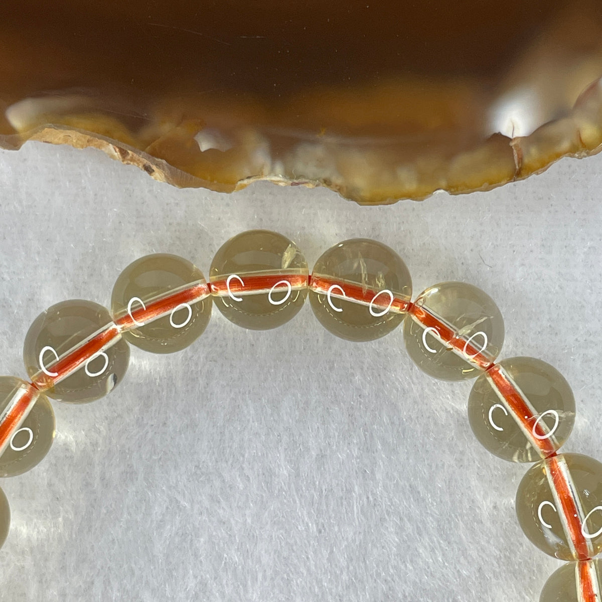 Certified Above Average Grade Natural Yellow Citrine Crystal Beads Bracelet | 9.3mm Golden Merchant's (22.21g | 15.5cm Wrist Sizing | 21 Beads)