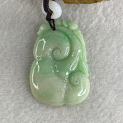 Natural Type A Green with Apple Green Piao Hua Jadeite Ruyi Pendant 20.67g 43.4 by 29.7 by 7.0mm - Huangs Jadeite and Jewelry Pte Ltd