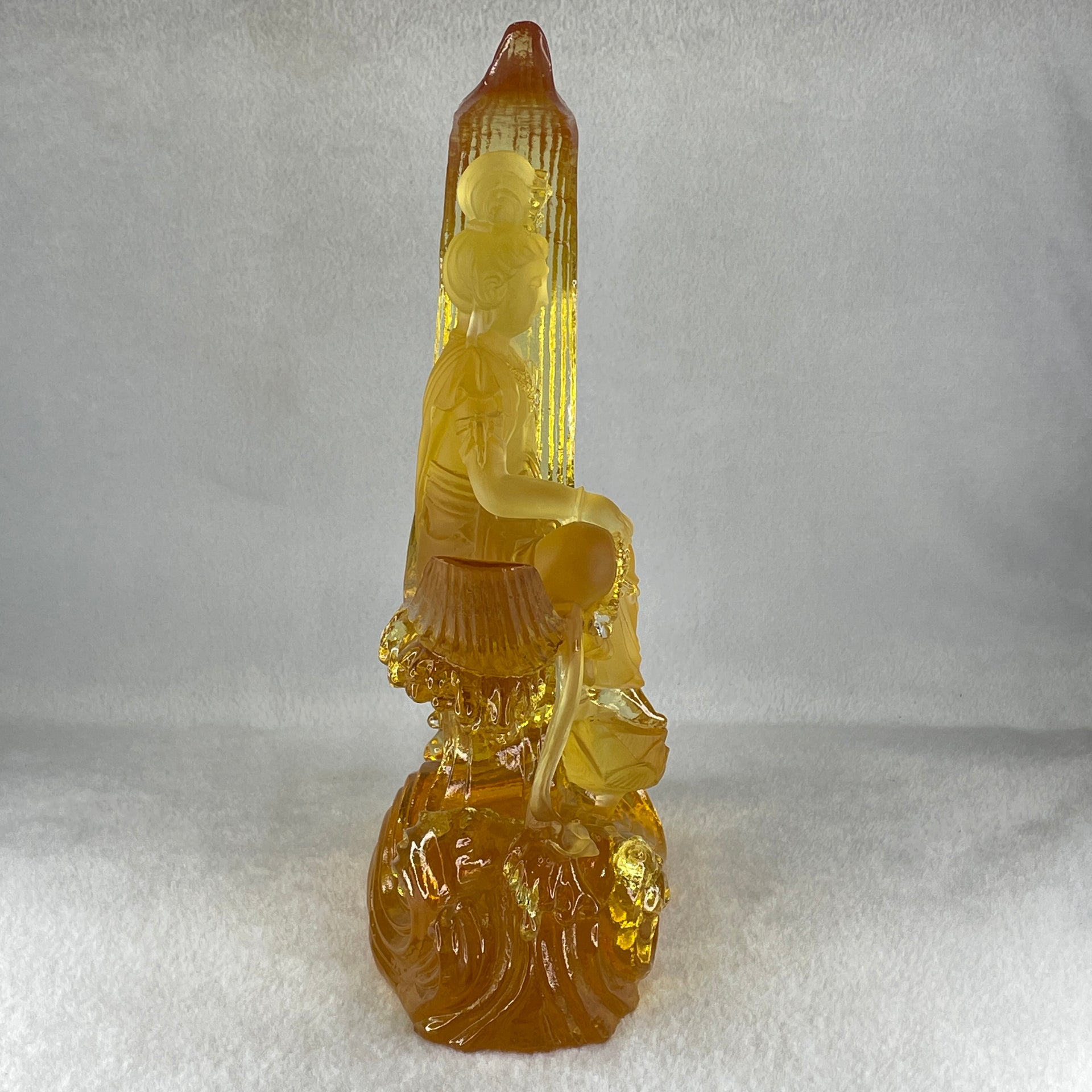 Liuli Yellow Guan Yin Display 2,012.9g 144.0 by 80.0 by 250.0mm - Huangs Jadeite and Jewelry Pte Ltd