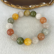 Above Average Grade Natural Muti Colour Rabbit Hair Rutilated Quartz Beads Bracelet 56.15g 18.5cm 13.7mm 16 Beads - Huangs Jadeite and Jewelry Pte Ltd