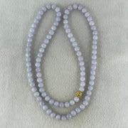Type A Full Lavender Jadeite Beads Necklace 57.74g 66cm 7.0mm 98 Beads - Huangs Jadeite and Jewelry Pte Ltd
