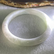 Type A Light Blueish Green Jadeite Bangle 33.37g  Internal Diameter 53.6mm 8.5 by 7.5mm (Very Slight External Rough and Very Slight Internal Line) - Huangs Jadeite and Jewelry Pte Ltd