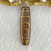 Natural Powerful Tibetan Old Oily Agate 2 Eyes Dzi Bead Heavenly Master (Tian Zhu) 二眼天诛 7.65g 39.6 by 11.3mm - Huangs Jadeite and Jewelry Pte Ltd