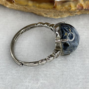 Good Grade Natural Blue Pietersite in S925 Sliver 2.84g 11.2 by 6.5mm (Adjustable Size) - Huangs Jadeite and Jewelry Pte Ltd