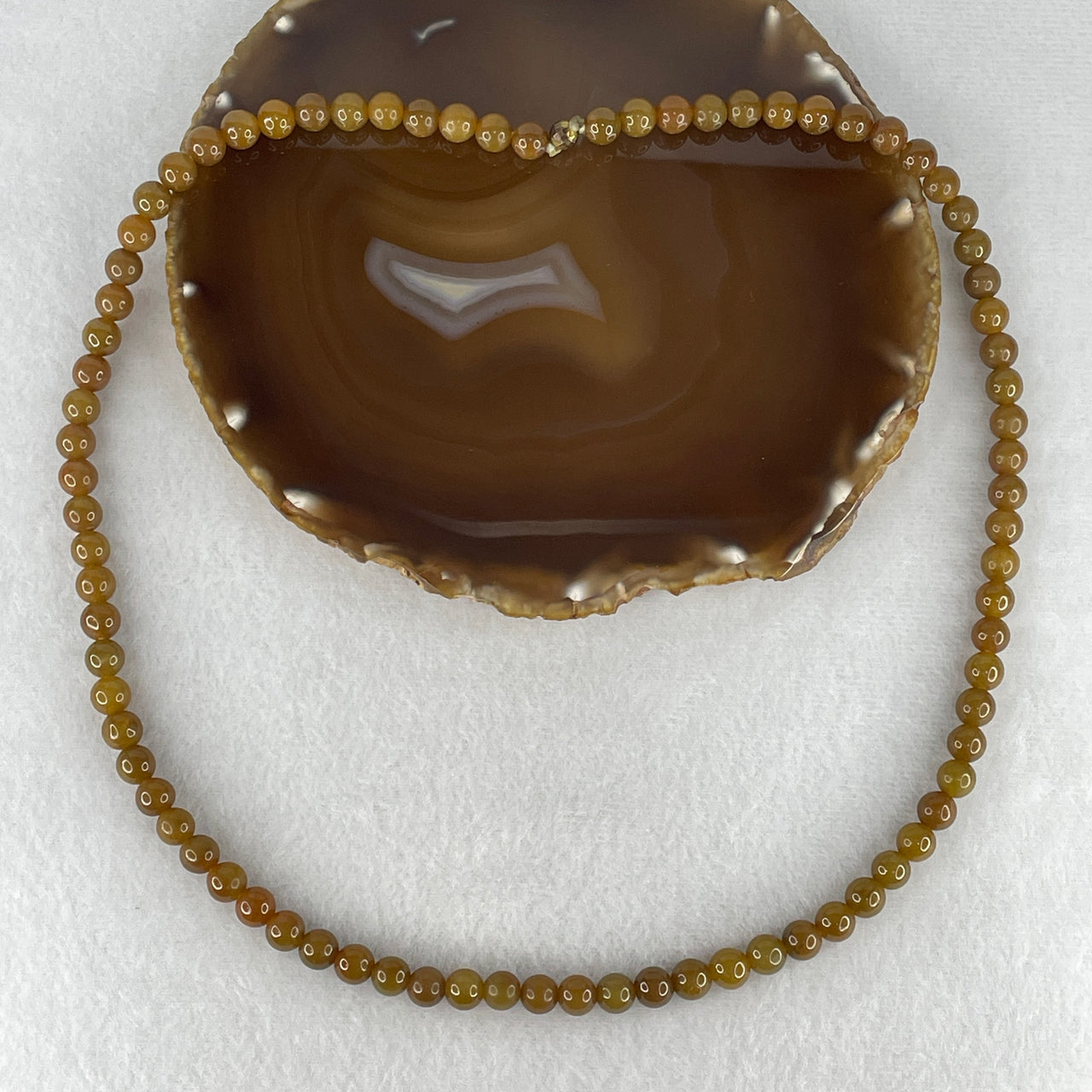Certified Type A Brown Jadeite Opera-Length Necklace | Rich Earth-Core Terracotta Beads | 81-Bead Sovereign Alignment (64.51g | 7.9mm | 60cm) Bruned
